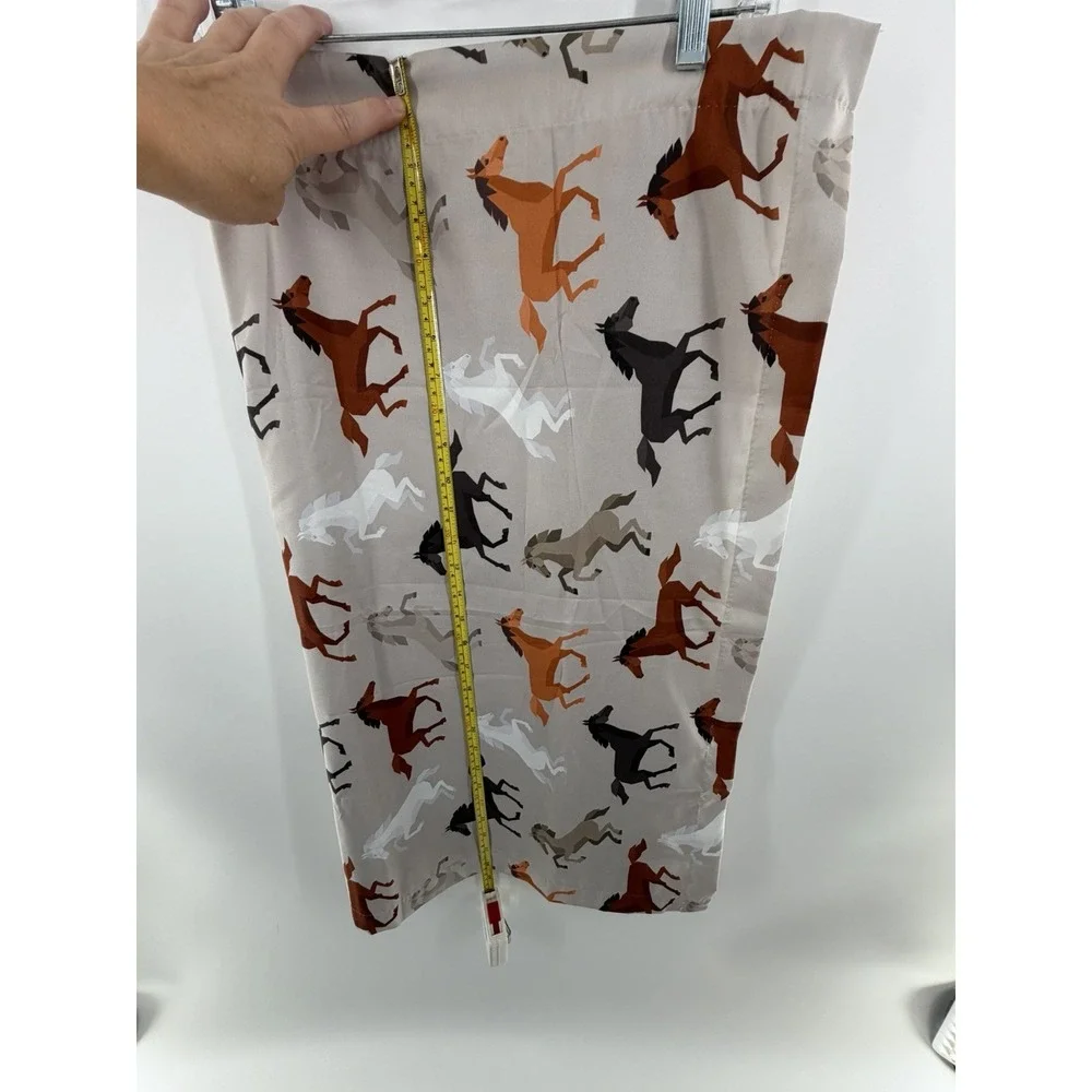 Horse Window Curtains Western Rustic Animal Running Horse 2 Drapes 28.5 x 64